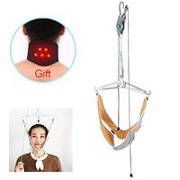 GPFDM Over Door Neck Spinal Decompression Devices,Neck Cervical Traction Device Unit Kit,Orthopedic Overhead Traction Stretcher Head Harness Neck Hammock Brace Pain Relief Physical Therapy Set