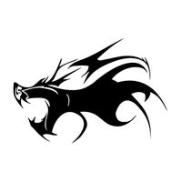 Leon Online Box Wolf Dragon Head - Tribal Decal [Choice] Vinyl Sticker for Car, Bike, iPad, Laptop, MacBook, Helmet