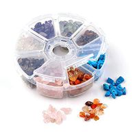 Kissitty 560pcs/box 8 Styles Natural & Synthetic Drilled Gemstone Chip Beads 7~12x5~8mm Irregular Semi Precious Chakra Energy Healing Stone