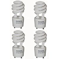 SleekLighting 13Watt T2 Spiral CFL GU24 Light Bulb Base 2700K 900lm -UL Approved,Compact Fluorescent -Warm White Light 4pack