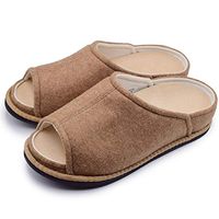 W&Le-Slippers Women's Extra Wide Adjustable Diabetic Slippers, Arthritis Edema Shoes-Detachable Insole (Women 8-9.5#, Yellow)