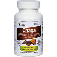Sayan Siberian Chaga Mushroom Extract 90 Vegan Capsules, 420mg, Wild Harvested, Antioxidant, Non-GMO Energy Booster - Support Supplement for Immune Defense, Better Sleep, Stomach and Heart Health