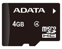 ADATA 4GB microSDHC Class 4 Memory Card with Adaptor (AUSDH4GCL4-RA1)