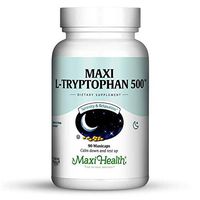 Maxi Health L-Tryptophan 500mg - Pharmaceutical Grade - Mood & Sleep Formula - 90 Capsules - Kosher