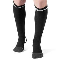 CAMBIVO 2 Pairs Compression Socks for Women and Men, Compression Stocking for Swelling, Flight Travel, Nurses, Running, Pregnancy (Cool Black-Gray, L, 15-20 mmHg)