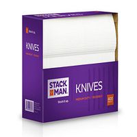 Stack Man Medium Weight Plastic Knives, White, 400 per Case