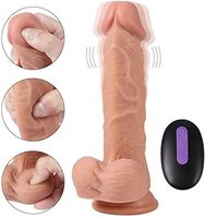 Sucastle Size 8.26-Inch Rechargeable Waterproof Shock Female Mǎssǎger Electric Wireless Ðildǒ Telescopic Thrust Automatic Modes Easy to Clean