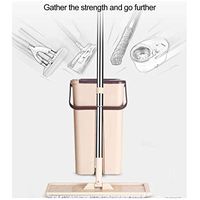Stainless Steel Mop Bucket | Floor Cleaning Microfiber Mops and Buckets System Squeeze Flat Mopping for Home Bathroom Windows (Beige)