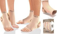 Physix Gear Plantar Fasciitis Socks with Arch Support for Men & Women - Best 24/7 Compression Foot Sleeve for Heel Spurs, Ankle, PF & Swelling - Holds Shape & Better Than a Night Splint - Beige LXL
