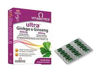 Ultra Ginkgo & Ginseng, N60 Capsules - Ginkgo & Siberian Ginseng Extracts for Energy, Mental Activity, Blood Circulation