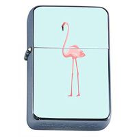 Flamingo Flip Top Dual Torch Em2 Smoking Cigarette Silver Refillable Dual Flame