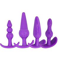 ZTT Set of 4 T-bar Base Kit - Training Toys - Erotic Games Role Play - Womens Stimulator - 4 pcs Beginners Anales Set - Best Idea for Gift to Him - Purple