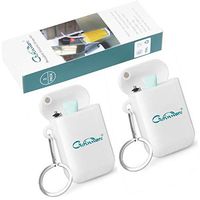 Gerinware Reusable Collapsible Straws Curved 8.7" x 6mm - Perfect Silicone Drinking Straws for Smoothies, Juice, Coffee, 2-Pack with Individual Case and Cleaners (Green Curved Straw)