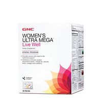 GNC Women's Ultra Mega Live Well Vitapak, 30 Packs, Contains Omega-3, Calcium, Biotin, Collagen and Cranberry for Overall Health