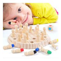 Memory Chess Toy Kid Intelligence IQ Brain Teaser Game, Children's Educational Wooden Memory Match Stick Game Parent-Child Development of Intellectual Leisure Toys (A)