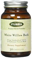 Flora White Willow Bark Capsules 30 Count - Vegan & Gluten Free Herbal Supplement