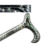 Hand Painted Wood Cane With Derby Handle