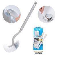 Kalolary Toilet Brush, Strong Bristles Good Grips Hideaway Compact Long Brush and Gap Brush Cleaner for Bathroom Toilet(Grey)
