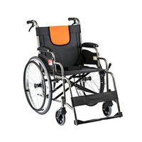 Hong Tai Yang XF Sturdy wheelchairs, Lightweight Driving Transport with handbrake, Adult Aluminum Folding Portable Black, 22-inch Rear Wheel Armchairs (Color : Black)