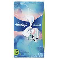 ALWAYS Infinity, Size 2, Super Sanitary Pads Non-Wings, Unscented, 32 Count