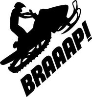 YWS Vinyl Stickers Decal - Snowmobile Braaap Funny Sled Fading Logo - Stickers Laptop Car Truck Window Bumper Notebook SMA4523