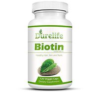 Biotin Supplement 120 Count High Potency 5000 mcg by Durelife, Biotin is Perfect for Hair Growth and Strong Nails and Glowing Skin