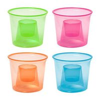 Party Essentials Plastic Bomber Cups, 4 oz, Assorted Neon Colors (10 Packs of 50)