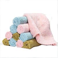 Coral Fleece Cleaning Towel Cloth, Water Absorption Soft Cleaning Rags Kitchen Not Oily Housework Dish Towels Scouring Cloth-A 26x26cm(10x10inch)