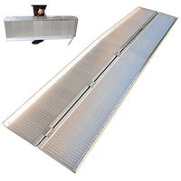 Veryke Portable Wheelchair Ramp 10 Ft Aluminum Alloy Folding Ramp Home Loading Traction Ramp for Pet,Scooter,Bike,with Carrying Handle
