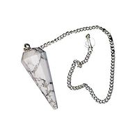 Howlite Multifaceted Crystal Pendulum. Good for Reiki and Crystal Healing.