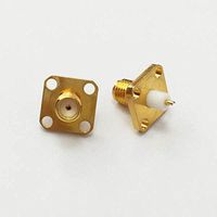 5X SMA Female Connector Solder Attachment 4 Hole Flange Mount with solder cup Good Quality Fast USA Shipping