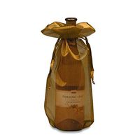 Gold Organza Wine Bags | Quantity: 10 | Width: 6 1/2"