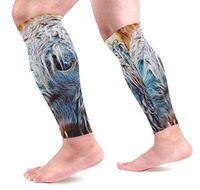 LEVEIS Blue Hair Alpaca Arm Sleeves UV Protection for Men Women Sunblock Protective Gloves Running Golf Cycling Driving Long Arm Cover 1 Pair