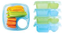Tovla Lunch and Snack Containers - 5 Colorful Plastic Meal Prep Bento Boxes with Sauce Compartment - Containers for Adults, Kids & Toddlers - Microwave, Dishwasher & Freezer Safe Tupperware