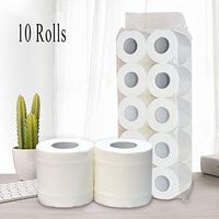 10 Rolls Toilet Paper, URYKEE 3 Ply Toilet Tissue Soft Absorbent Multifold Paper Hollow Roll Paper 100% Natural Wood Pulp Toilet Paper for Bath Washroom Kitchen Restaurant Family (White-10 Rolls)