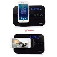 VELOUR apple Lightning Speaker Dock Charge Play for iphone 8,8plus, 7,7plus, 6,6S,6Plus, 5,5S,SE, with Bluetooth FM Radio Clock Alarm Snooze USB Out to Charge any USB Device[Apple MFi Certified]