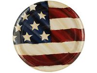 bulk buys Rustic Flag Patriotic Party Plates