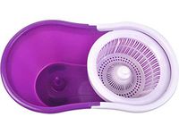 theoneshop66 Easy Clean Floor Mop Bucket 2 Heads Microfiber Spin Rotating Head - Purple 360°