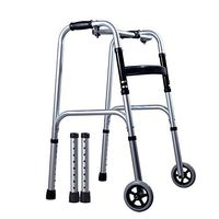ZHPRZD Disabled Walker Folding Stainless Steel Wheeled Walker Four-Legged Elderly Lightweight Walker