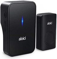 No Battery Required Wireless Doorbell Kit, 1 [Self-Powered] Push Button and 1 Plug-in Receiver, Operating at over 500-feet Range with 58 Chimes, 4 Level Volumey, LED Flash [Black, 2018 Upgraded]