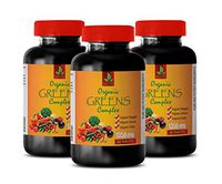 Brain Health Memory and Focus - Greens Complex Organic 1350 MG - Raspberry Extract Organic - 3 Bottles 180 Tablets