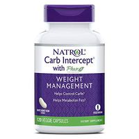 Natrol Carb Intercept with Phase 2 Carb Controller Capsules, White kidney bean extract, Helps control carbs, Helps metabolize fats, Clinically tested, Promotes healthy body weight, 1,000mg, 120 Count