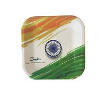 India Independence Day Disposable Plates 15 August- Patriotic Party Paper Plates Are Exclusive Design with Flag for Indian Celebration 9 Inches Eco-Friendly, Heavy Weight Dinner Square Plates 24 Pk