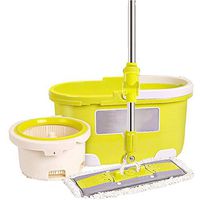 SHPING Mops Flat rotating mop, 360 degree rotation, extended stainless steel rod, wet and dry, no need for hand washing, suitable for cleaning the living room floor