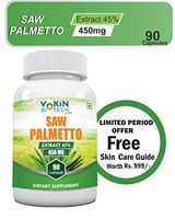 Vokin Biotech 100% Natural Saw Palmetto Extract 45% 450MG 90 Capsules for Hair Growth