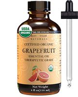 Organic Grapefruit Essential Oil (4 oz), USDA Certified by Mary Tylor Naturals, Therapeutic Grade for Stress Relief, Relaxation, Aromatherapy, Diffuser, Home