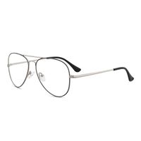O-Q CLUB Blue Light Blocking Computer Glasses,Retro Aviator Style Reduce Eye Strain Video Eyeglasses for Men Women(Silver&Black)