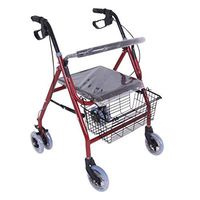 Seat & Roller Bar Covers Walker Shopping Helper Patient Fracture Walking Aid Convenient Folding Carrying Elderly Handrail Crutches 4 Wheel Walker (Color : Red, Size : 7056cm)