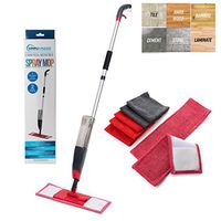 Simpli-Magic 79152 Sanitizing Cleaning Kit with 5 Microfiber Cloths and 2 Mop Heads Included, Black/Red