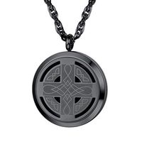 PROSTEEL Celtic Knot Cross Diffuser Necklace,Locket,Aromatherapy Necklace,Stainless Steel Essential Oil Diffuser,Essential Oil Necklace,Womens Jewelry,Valentines Day,Black, Diffuser 30mm